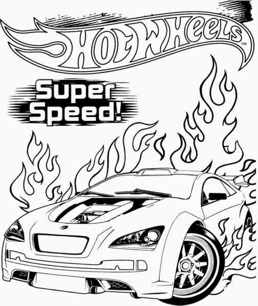 Hot Wheels Super Speed coloring page image