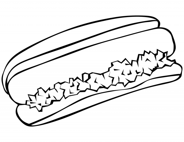 Hotdog coloring page image