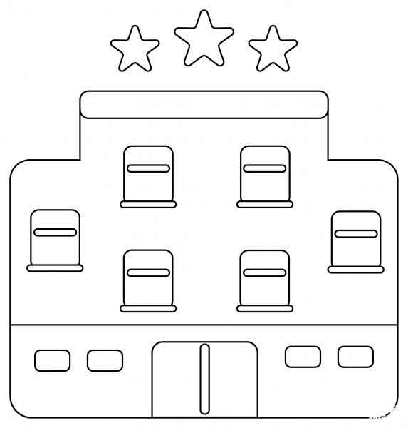 Hotel coloring page image