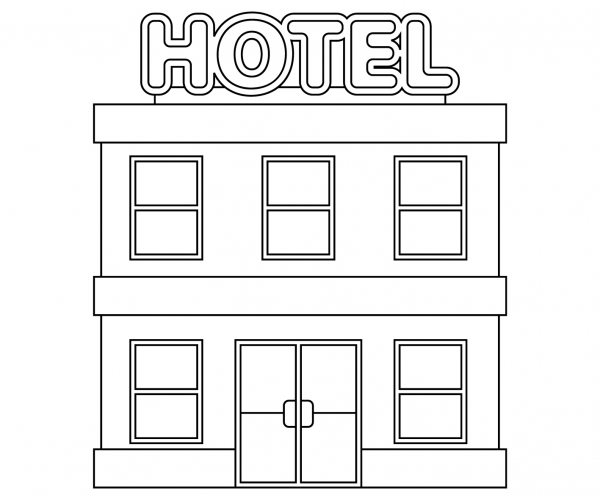 Hotel coloring page image