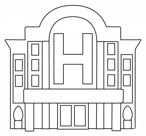 Hotel Emoji coloring page image