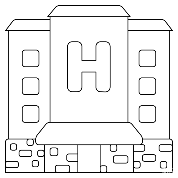 Hotel Emoji coloring page image