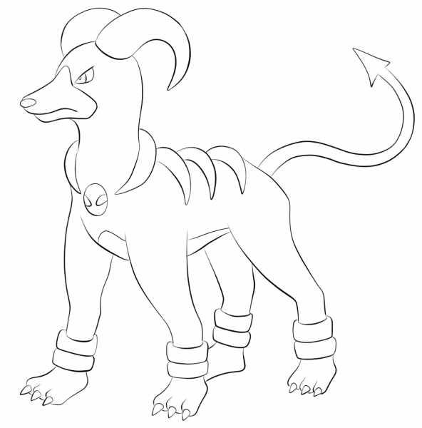 Houndoom coloring page image