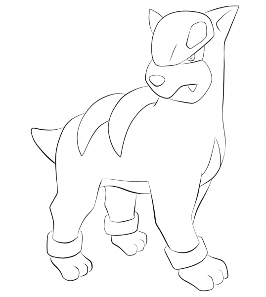 Houndour coloring page image