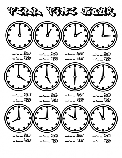 Hour Chart coloring page image