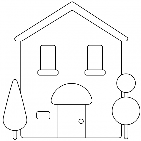 House Building Emoji coloring page image