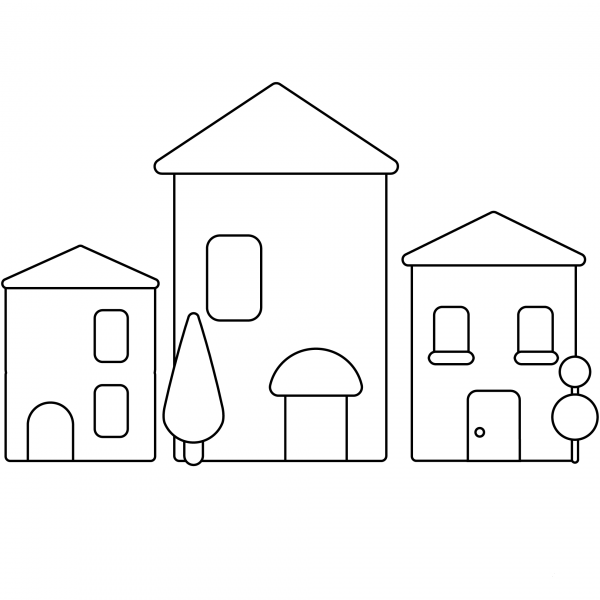 House Buildings Emoji coloring page image
