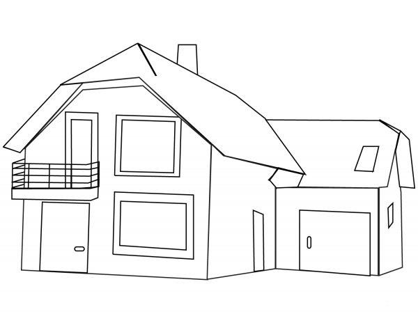 House coloring page image