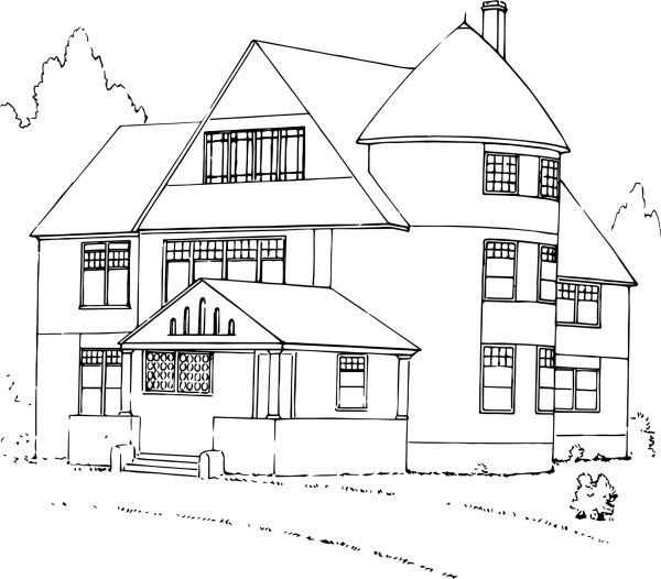 House coloring page image