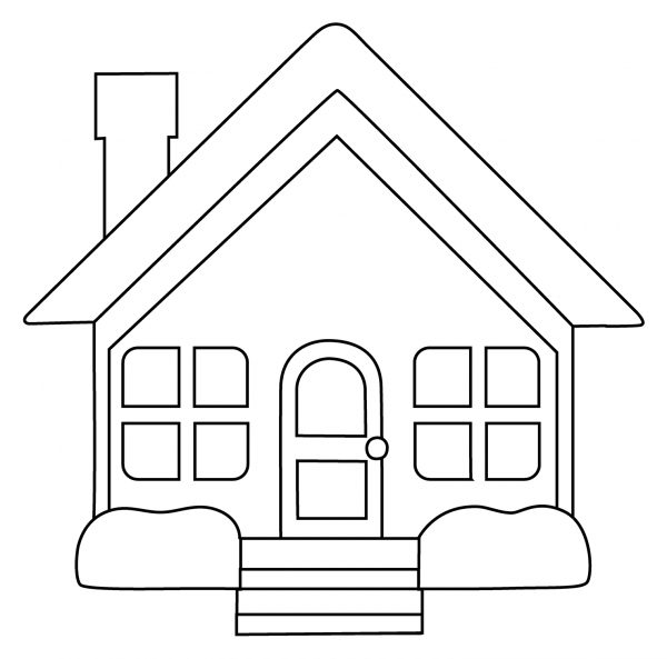House Emoji coloring page image
