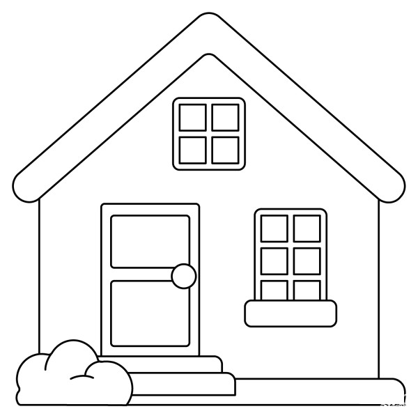 House Emoji coloring page image