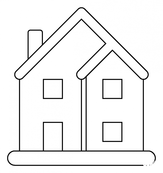 House Emoji coloring page image