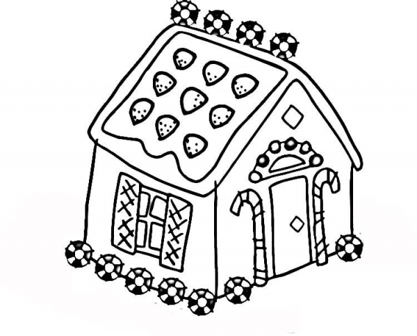House for Christmas  coloring page image