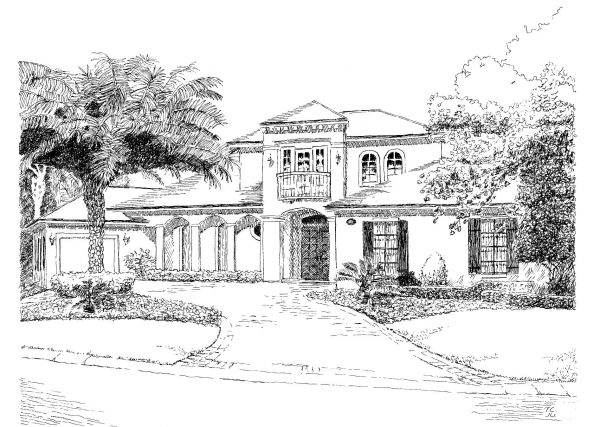 House in Florida coloring page image