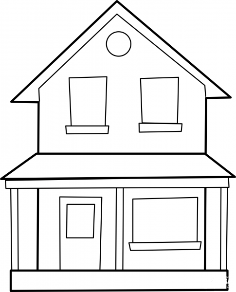 House Lineart coloring page image