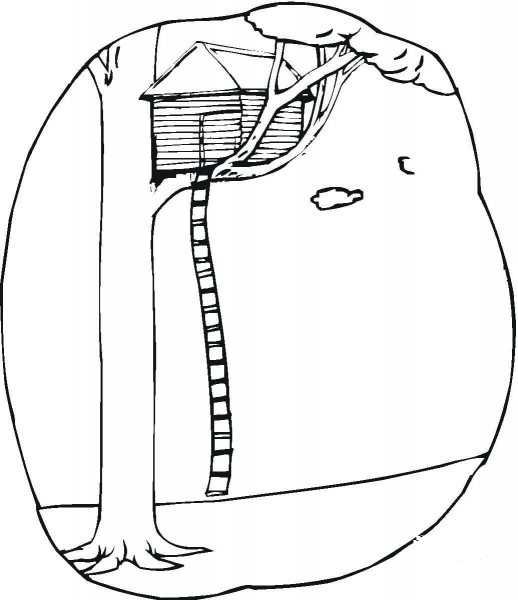 House On The Tree  coloring page image