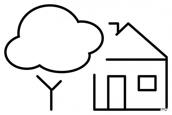 House with Garden Emoji coloring page image