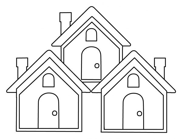 Houses Emoji coloring page image