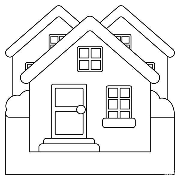Houses Emoji coloring page image
