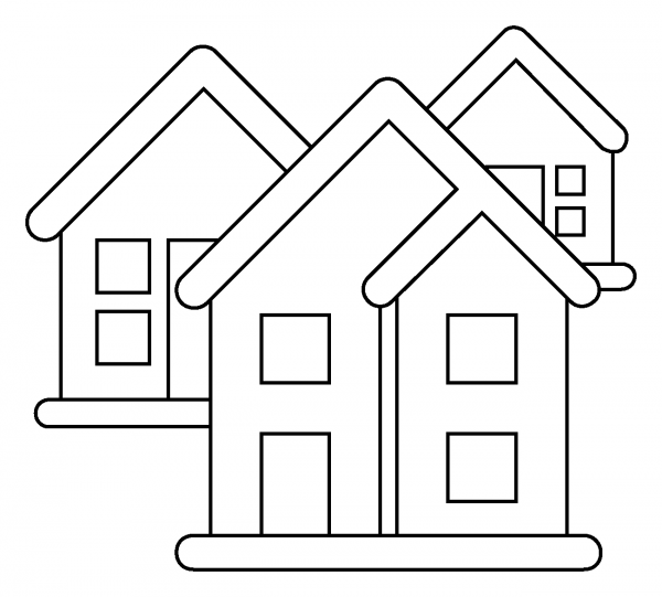 Houses Emoji coloring page image