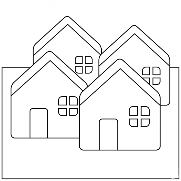 Houses Emoji coloring page image
