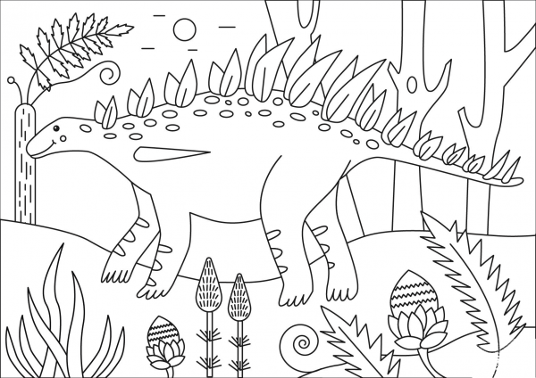 Huayangosaurus coloring page image