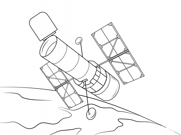 Hubble Space Telescope coloring page image