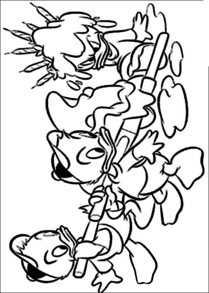 Huey, Dewey and Louie coloring page image