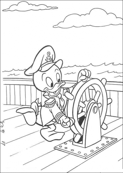 Huey Lead The Boat  coloring page image