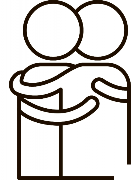 Hug coloring page image