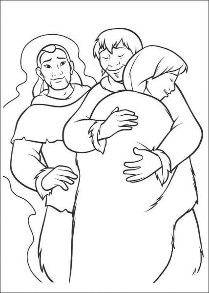 Hugging  coloring page image