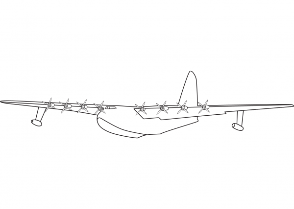 Hughes H 4 Hercules Spruce Goose coloring page image