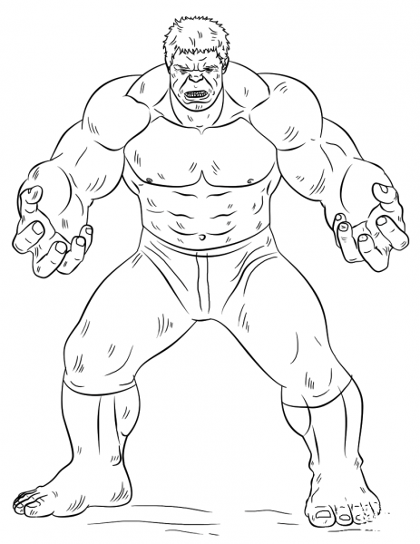 Hulk coloring page image