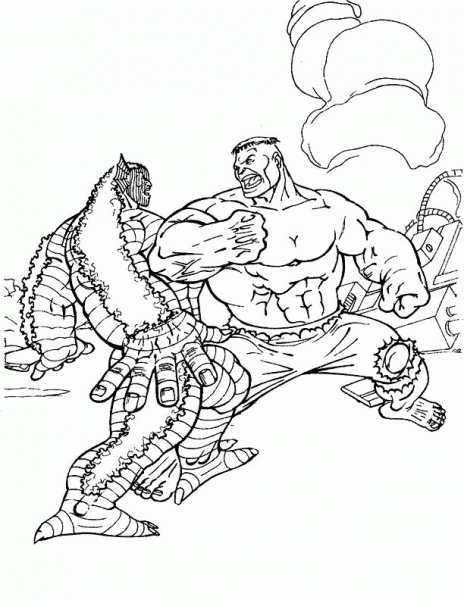 Hulk Is The Winner  coloring page image
