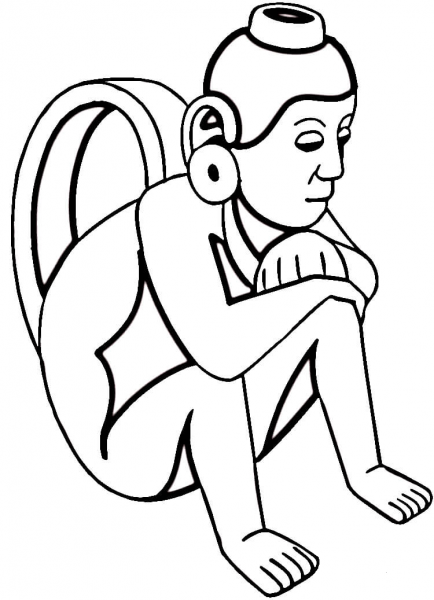 Humanoid Monkey  coloring page image