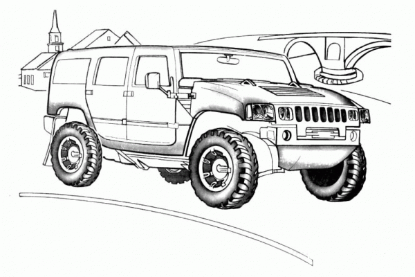 Hummer H2  coloring page image