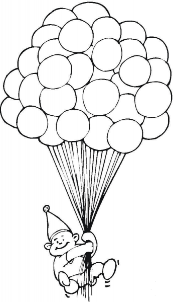 Hundred Of Balloons  coloring page image