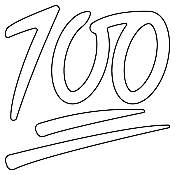 Hundred Points Emoji coloring page image