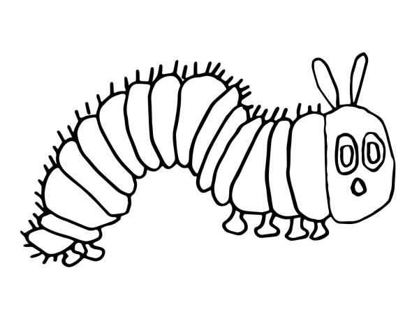 Hungry Caterpillar coloring page image