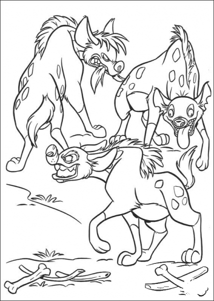 Hungry Hyenas  coloring page image