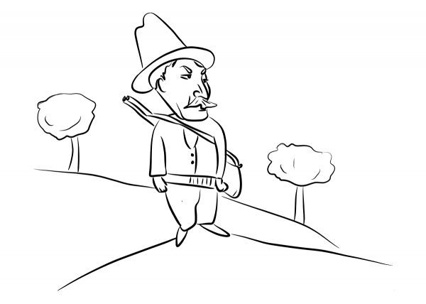 Hunter coloring page image