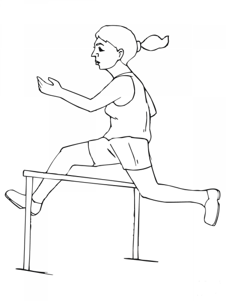 Hurdling coloring page image