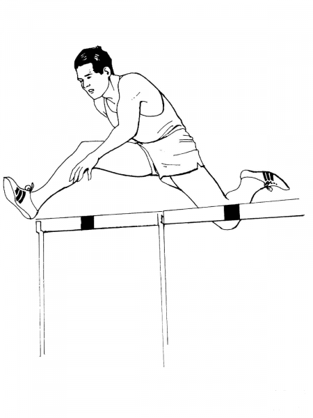 Hurdling Race coloring page image