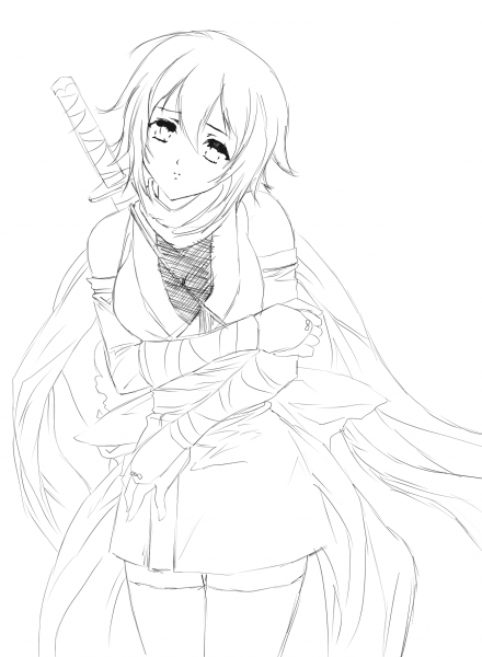 Hurt Anime Girl by Gabriela Gogonea coloring page image