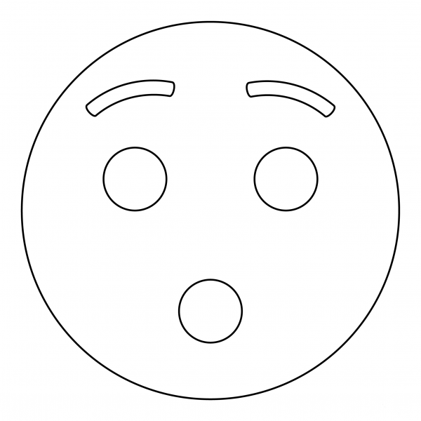 Hushed Face coloring page image
