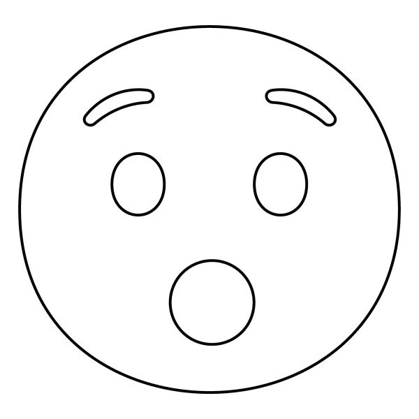 Hushed Face Emoji coloring page image