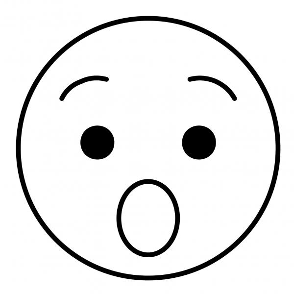 Hushed Face Emoji coloring page image