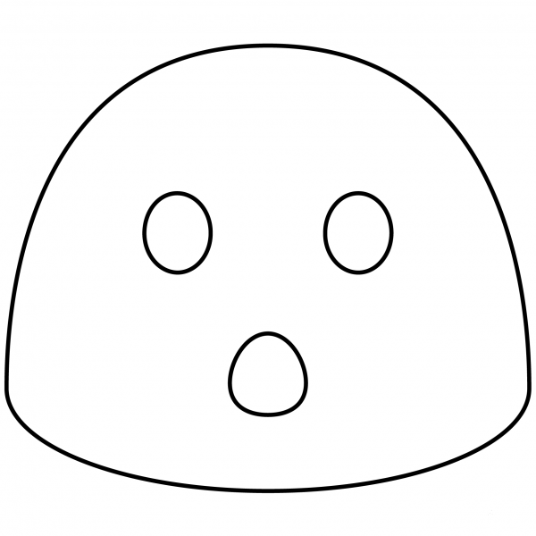 Hushed Face Emoji coloring page image