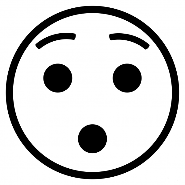 Hushed Face Emoji coloring page image