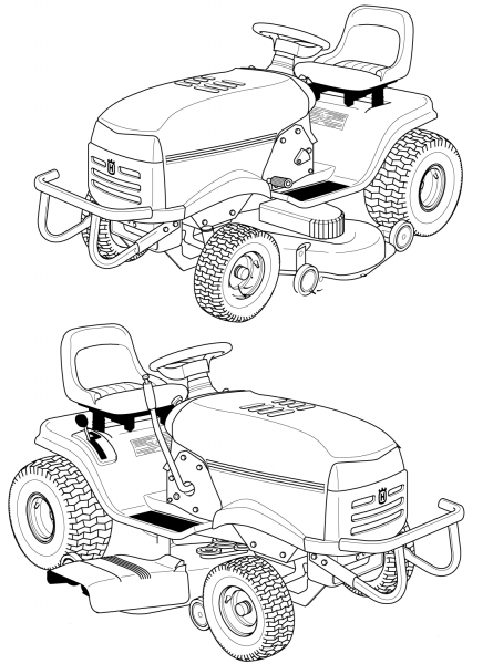 Husqvarna Riding Lawn Mower coloring page image